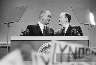 Democratic National Convetion. Atlantic City, 1964. Presidential nomines Johnson and Humphrey.