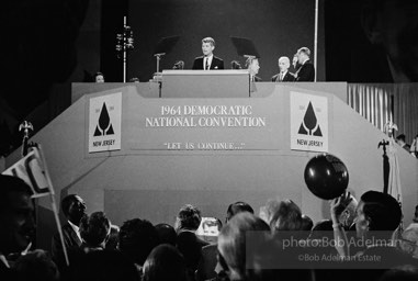 Bobby Kennedy speaks at the 1964 Democratic Convention. Atlantic City, New Jersey.