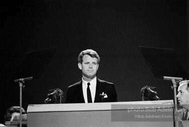 Bobby Kennedy speaks at the 1964 Democratic Convention. Atlantic City, New Jersey.