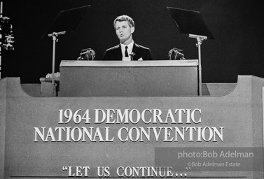 Bobby Kennedy speaks at the 1964 Democratic Convention. Atlantic City, New Jersey.