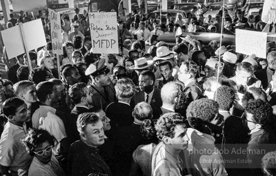 Nighttime demonstration in support of the Mississippi Freedom Democratic Party. Atlantic City, NJ 1964