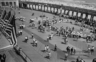 On the boardwalk in Atlantic City, New Jersey, Students gather outside the Democratic National Convention in support for the Mississippi Freedom Democratic Party.1964.