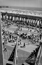 On the boardwalk in Atlantic City, New Jersey, Students gather outside the Democratic National Convention in support for the Mississippi Freedom Democratic Party.1964.