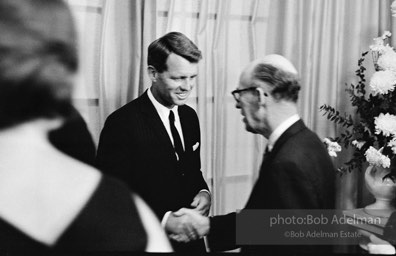 Jacqueline and Robert Kennedy host a reception at the 1964 Democratic National Convention.