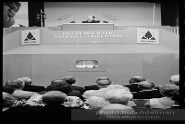Vice-Presidential nominee Hubert H. Humphrey speaks at the Democratic National Convention. Atlantic City,1964.
