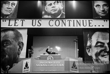 Lyndon B. Johnson speaks at the Democratic National Convention. Atlantic City,1964.