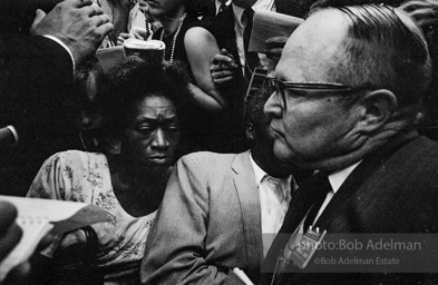 Members of the Mississippi Freedom Democratic Party sitting in the seats of the Mississippi delegation on the floor of the Democratic National Convention, Atlantic City, NJ 1964