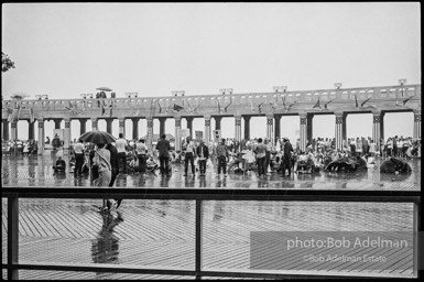 Singing in the rain,  Atlantic City, New Jersey. 1964

“Just back from the horrific and heroic Freedom Summer campaign of 1964, where they were attempting to register black voters in the Deep South, students sang and protested outside the Democratic Party National Convention in Atlantic City. They were asking for color-blind voting laws for delegates and voters alike.”