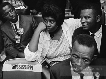 Members of the Mississippi Freedom Democratic Party sitting in the seats of the Mississippi delegation on the floor of the Democratic National Convention, Atlantic City, NJ 1964