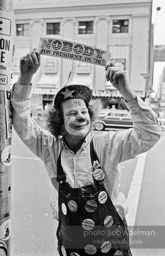 Demonstrator outside the Democratic National Convention. New York City, 1976.photo:Bob Adelman©Bob Adelman Estate