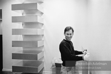 Donald Judd, minimalist sculptor, assembling his work for an exhibition at the Leo Castelli Gallery. circa 1966 Donald Judd, minimalist sculptor, assembling his work for an exhibition at the Leo Castelli Gallery. circa 1966