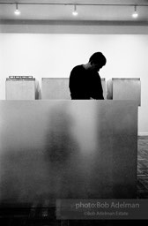 Donald Judd, minimalist sculptor, assembling his work for an exhibition at the Leo Castelli Gallery. circa 1966 Donald Judd, minimalist sculptor, assembling his work for an exhibition at the Leo Castelli Gallery. circa 1966