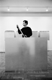 Donald Judd, minimalist sculptor, assembling his work for an exhibition at the Leo Castelli Gallery. circa 1966