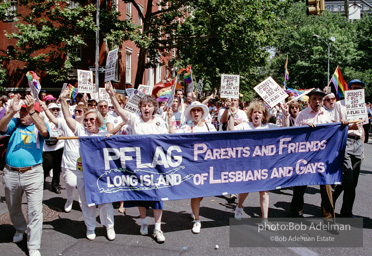 Gay Pride March. New York City, 1994 - PFLAG, Parents and Friends of Lesbians and Gays