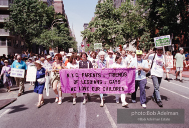 Gay Pride March. New York City, 1994 - PFLAG, Parents and Friends of Lesbians and Gays