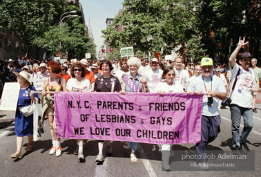 Gay Pride March. New York City, 1994 - PFLAG, Parents and Friends of Lesbians and Gays