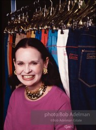 Gloria Vanderbilt in the offices of her very successful jeans and colthing company  in the Garment district, New York City,1980. Cover photo for the March 2, 1980 New York Times Magazine.