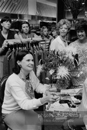 Scenes during Gloria Vanderbilt's promotiom for her line of jeans at a suburban department store, New Jersey.1980