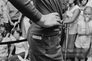 Scenes during Gloria Vanderbilt's promotiom for her line of jeans at a suburban department store, New Jersey.1980