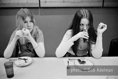 Lois and Linda at a coffee shop after leaving the client. - New York City, 1970. photo:©Bob Adelman. From the book Gentleman of Leisure by Susan Hall and Bob Adelman.