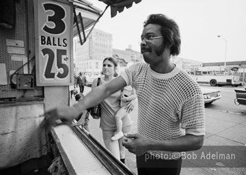 Silky, Betsy and Kitty at a game stand. - New York City, 1970. photo:©Bob Adelman. From the book Gentleman of Leisure by Susan Hall and Bob Adelman.