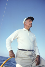 Adolph Gottlieb sailing in East Hampton, NY, 1964.