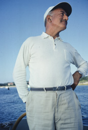 Adolph Gottlieb sailing in East Hampton, NY, 1964.