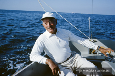 Adolph Gottlieb sailing in East Hampton, NY, 1964.