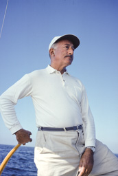 Adolph Gottlieb sailing in East Hampton, NY, 1964.