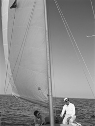 Adolph and Esther Gottlieb sailing in East Hampton, NY, 1964.