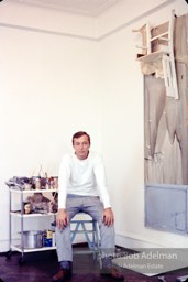 Jasper Johns at his Riverside Drive studio. New York City, 1964.