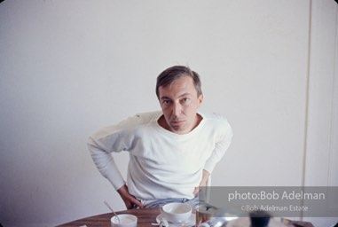 Jasper Johns at his Riverside Drive studio. New York City, 1964.