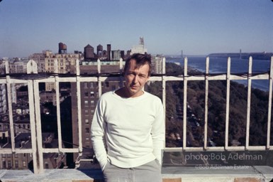 Jasper Johns at his Riverside Drive studio. New York City, 1964.