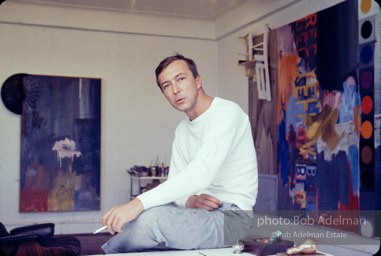 Jasper Johns at his Riverside Drive studio. New York City, 1964.