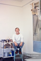 Jasper Johns at his Riverside Drive studio. New York City, 1964.