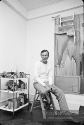 Jasper Johns at his Riverside Drive studio. New York City, 1964.