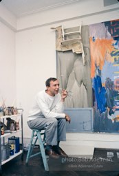 Jasper Johns at his Riverside Drive studio. New York City, 1964.