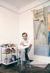 Jasper Johns at his Riverside Drive studio. New York City, 1964.