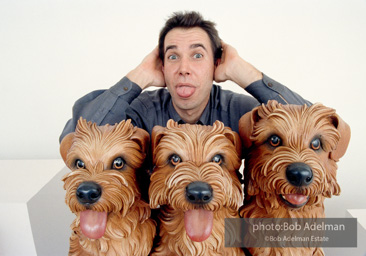 Jeff Koons with Three Puppies. Jeff Koons with Three Puppies.