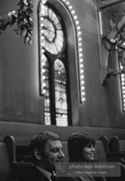 Donald Sutherland and Jane Fonda on the set during filming of the 1971 movie KLUTE.