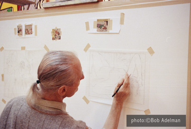 Roy Lichtenstein. Drawing for Nude With Abstract Painting. 1994. photo:©Bob Adelman/Artwork:©Estate of Roy Lichtenstein