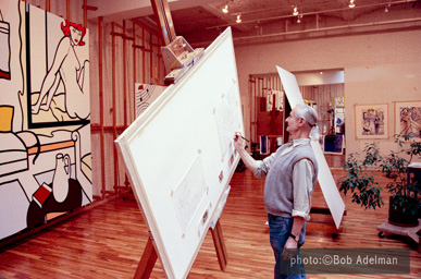 Roy Lichtenstein. Drawing for Nude With Abstract Painting. (visible in background Roy Lichtenstein. Drawing for Nude With Abstract Painting. (visible in background