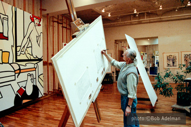 Roy Lichtenstein. Drawing for Nude With Abstract Painting. (visible in background Roy Lichtenstein. Drawing for Nude With Abstract Painting. (visible in background