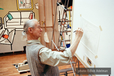 Roy Lichtenstein. Drawing for Nude With Abstract Painting. 1994. photo:©Bob Adelman/Artwork:©Estate of Roy Lichtenstein