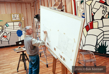 Roy Lichtenstein. Drawing for Nude With Abstract Painting. (visible in background 