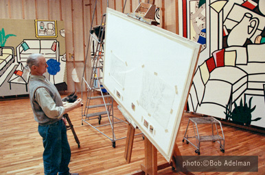 Roy Lichtenstein. Drawing for Nude With Abstract Painting. (visible in background 