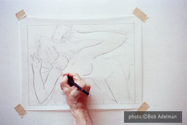 Roy Lichtenstein. Drawing for Nude With Abstract Painting. 1994. photo:©Bob Adelman/Artwork:©Estate of Roy Lichtenstein