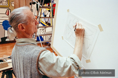 Roy Lichtenstein. Drawing for Nude With Abstract Painting. 1994. photo:©Bob Adelman/Artwork:©Estate of Roy Lichtenstein
