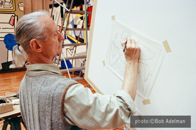 Roy Lichtenstein. Drawing for Nude With Abstract Painting. 1994. photo:©Bob Adelman/Artwork:©Estate of Roy Lichtenstein Roy Lichtenstein. Drawing for Nude With Abstract Painting. 1994. photo:©Bob Adelman/Artwork:©Estate of Roy Lichtenstein