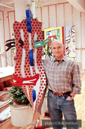 Roy Lichtenstein with Metallic Brushstroke Head. 1994. photo:©Bob Adelman/Artwork:©Estate of Roy Lichtenstein